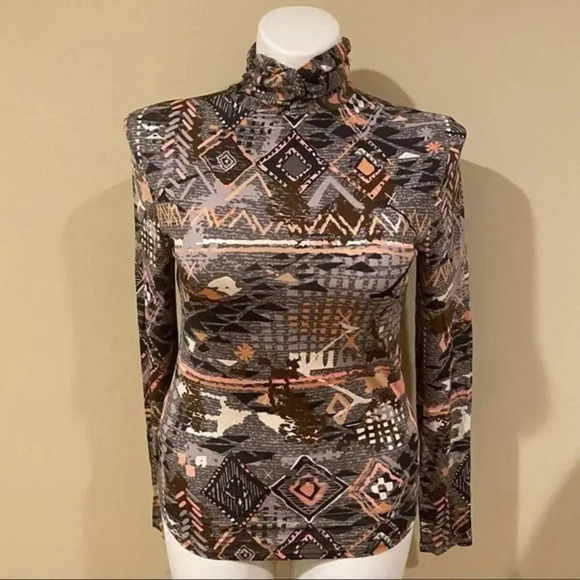 - Capsule &Other Stories turtleneck geometric print blouse - Picture 5 of 13